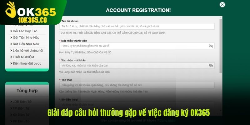 Giải đáp câu hỏi thường gặp về việc đăng ký OK365